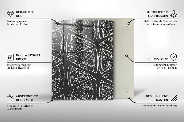 Tűzhely fedőlap Pizza illusztráció