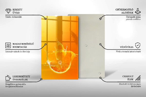 Tűzhely fedőlap Lédús narancssárga gyümölcs