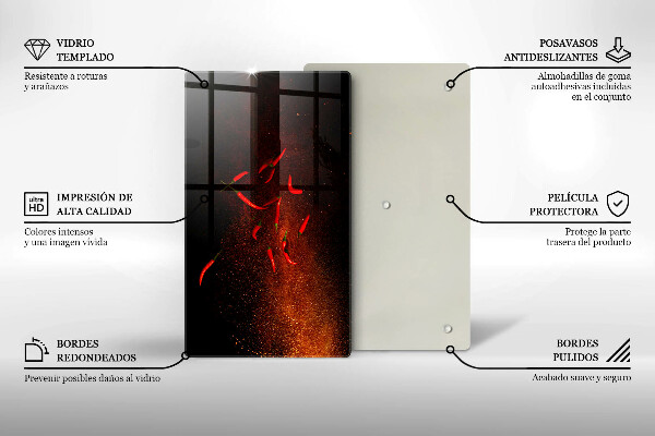 Tűzhely fedőlap Csípős chili paprika