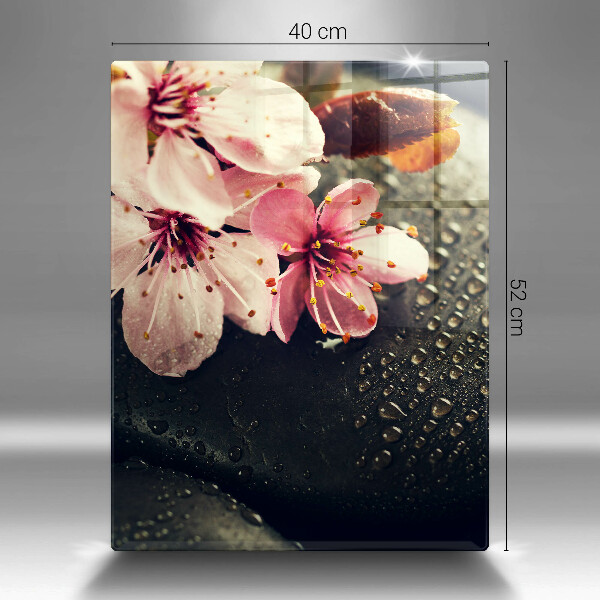 Tűzhely fedőlap Virágok zen kövek