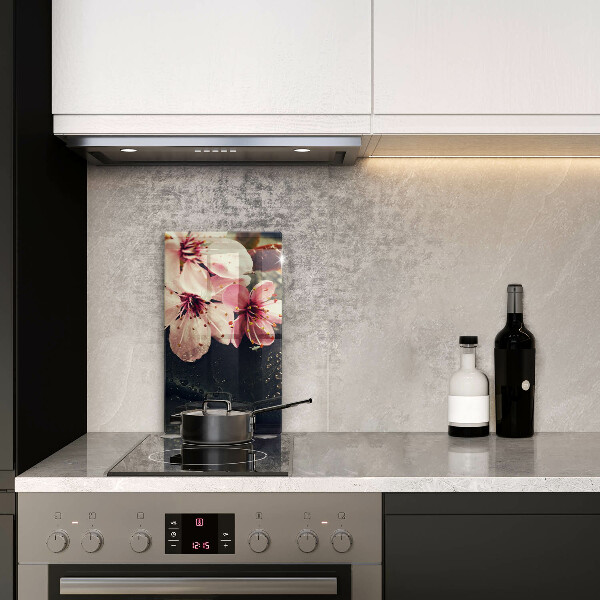 Tűzhely fedőlap Virágok zen kövek