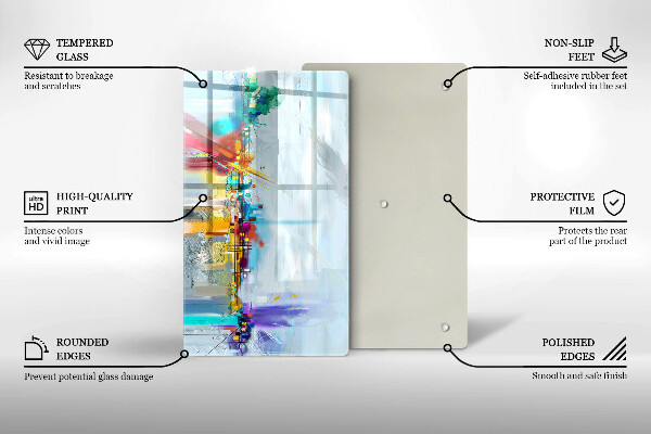 Tűzhely fedőlap Festett absztrakció