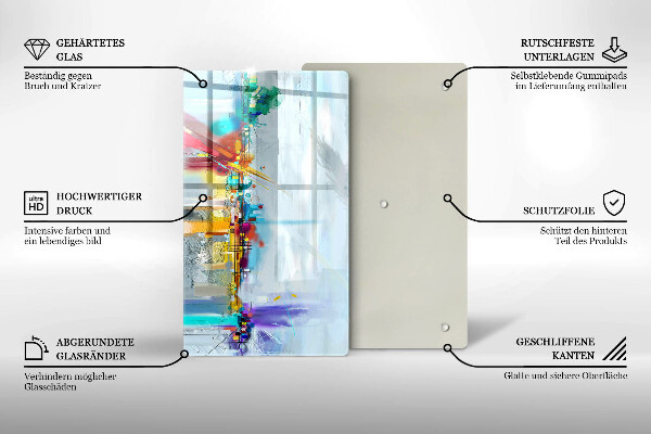 Tűzhely fedőlap Festett absztrakció
