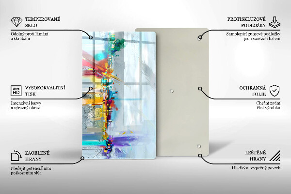 Tűzhely fedőlap Festett absztrakció