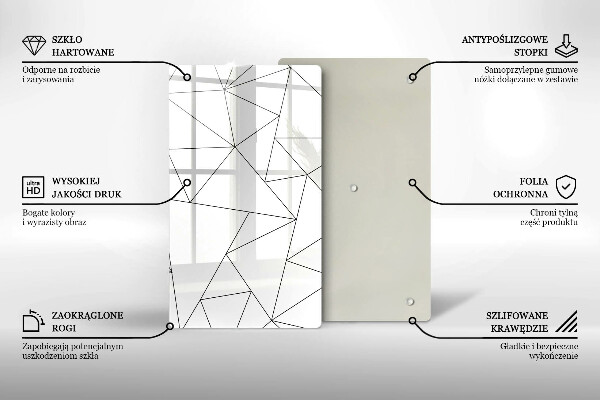 Tűzhely fedőlap Fehér háromszögek