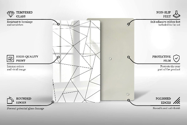 Tűzhely fedőlap Fehér háromszögek