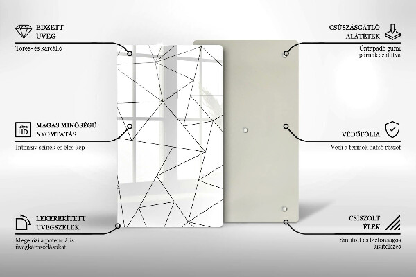 Tűzhely fedőlap Fehér háromszögek