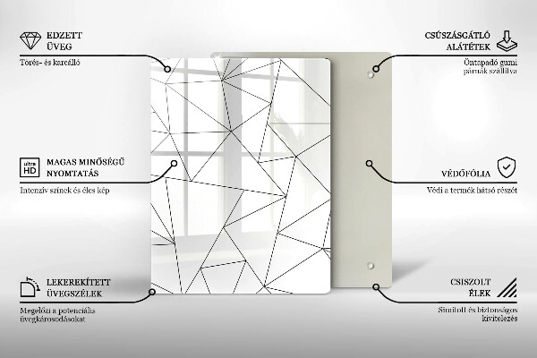 Tűzhely fedőlap Fehér háromszögek