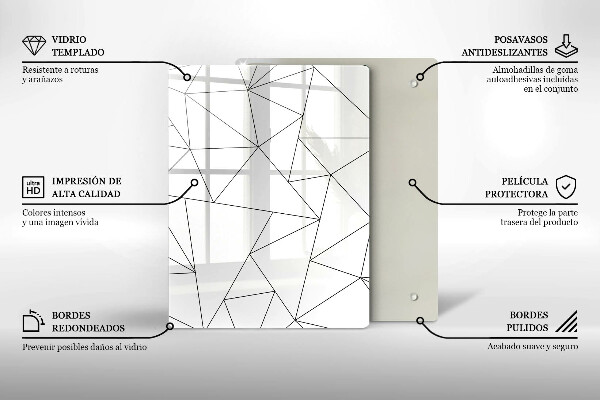 Tűzhely fedőlap Fehér háromszögek