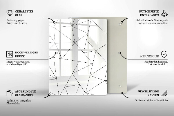 Tűzhely fedőlap Fehér háromszögek
