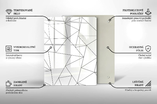 Tűzhely fedőlap Fehér háromszögek