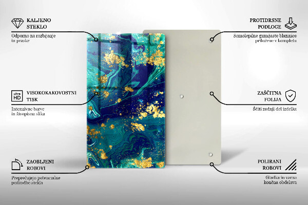 Tűzhely fedőlap Absztrakció arannyal