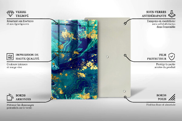 Tűzhely fedőlap Absztrakció arannyal