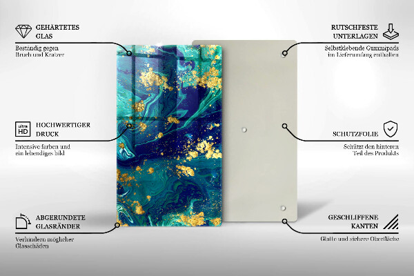 Tűzhely fedőlap Absztrakció arannyal