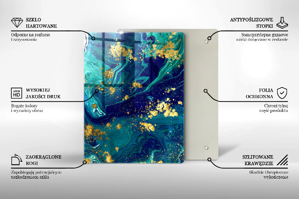 Tűzhely fedőlap Absztrakció arannyal