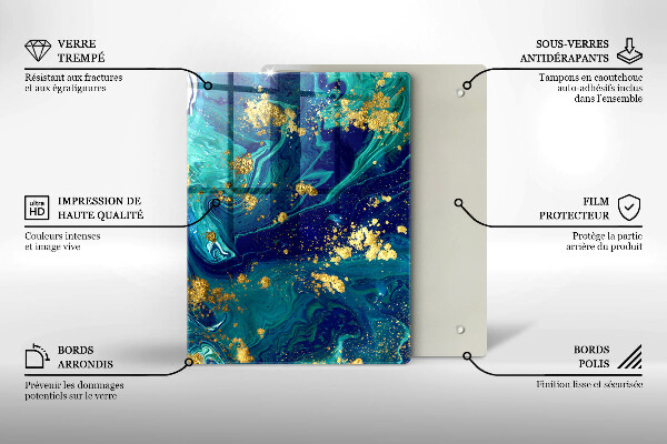 Tűzhely fedőlap Absztrakció arannyal