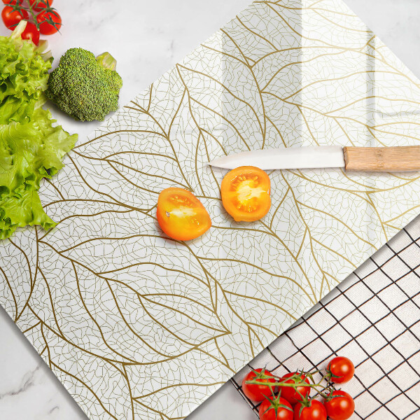 Tűzhely fedőlap Line-art levelek minta