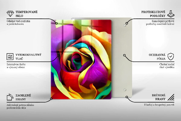 Tűzhely fedőlap Színes rózsaszirom