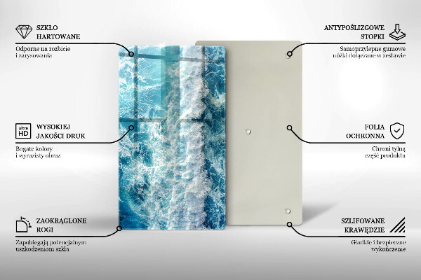 Tűzhely fedőlap Tenger víz hullámai