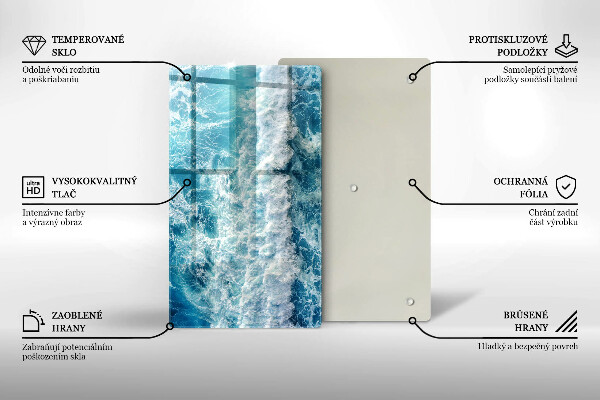 Tűzhely fedőlap Tenger víz hullámai