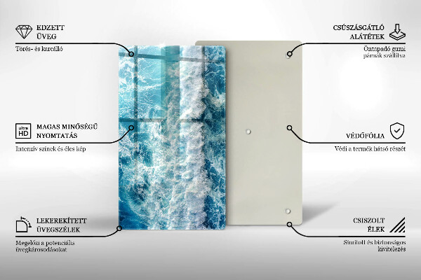 Tűzhely fedőlap Tenger víz hullámai