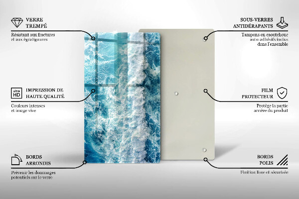 Tűzhely fedőlap Tenger víz hullámai
