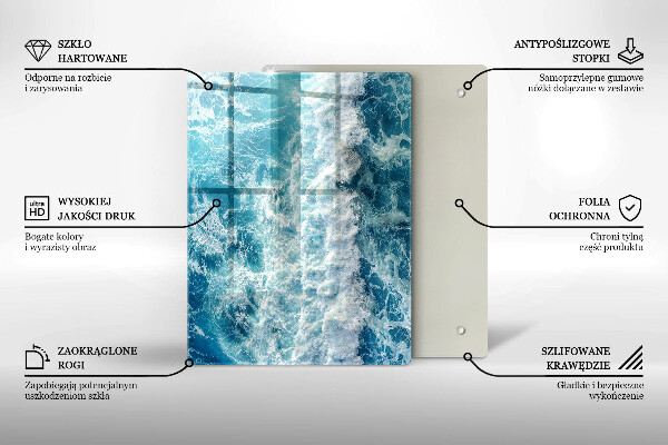 Tűzhely fedőlap Tenger víz hullámai