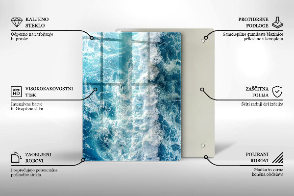 Tűzhely fedőlap Tenger víz hullámai