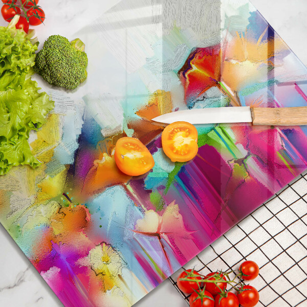 Tűzhely fedőlap Festett virágok