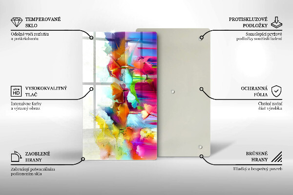 Tűzhely fedőlap Festett virágok