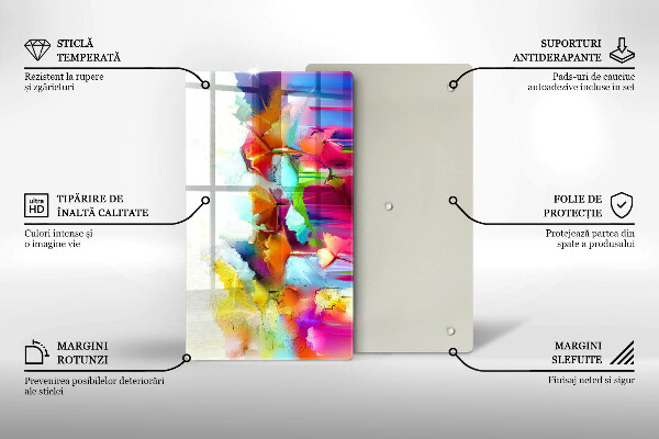 Tűzhely fedőlap Festett virágok