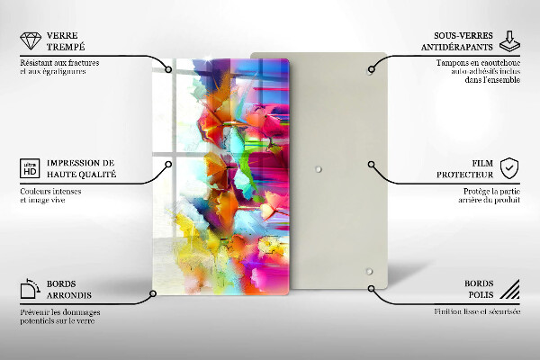 Tűzhely fedőlap Festett virágok