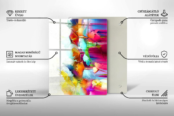 Tűzhely fedőlap Festett virágok