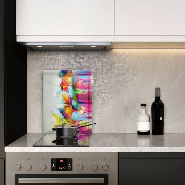 Tűzhely fedőlap Festett virágok