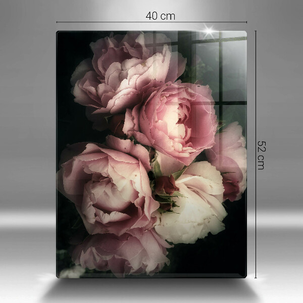 Tűzhely fedőlap Bazsarózsa virágok