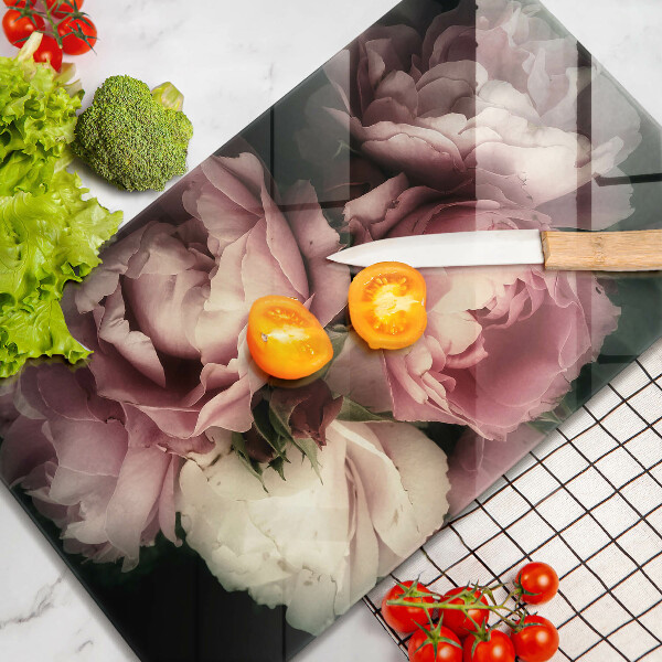 Tűzhely fedőlap Bazsarózsa virágok