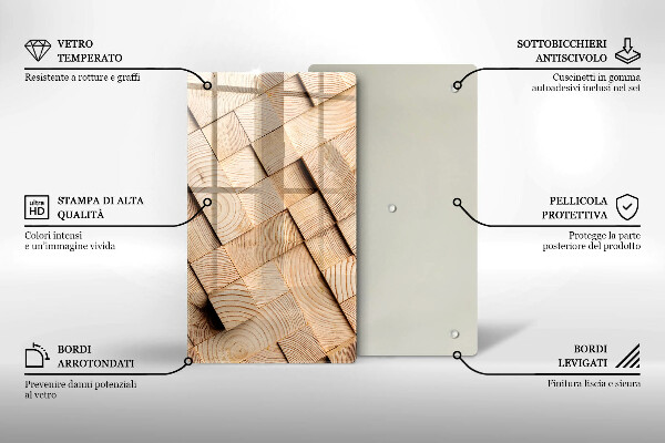 Tűzhely fedőlap Fa négyzetek