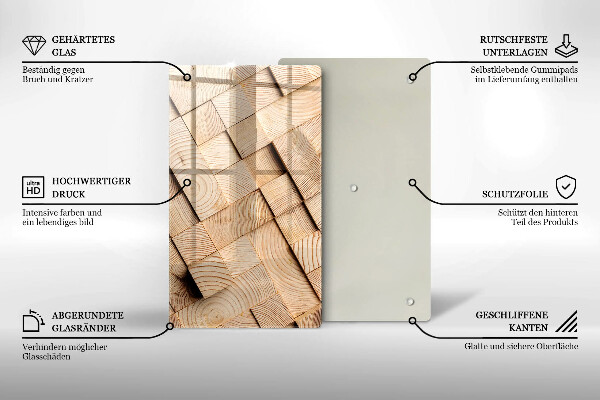 Tűzhely fedőlap Fa négyzetek