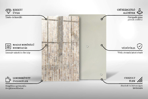 Tűzhely fedőlap Világos téglafal