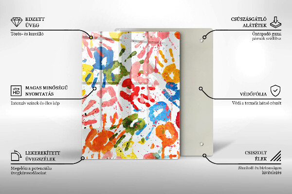 Tűzhely fedőlap Gyermek kezek nyomai