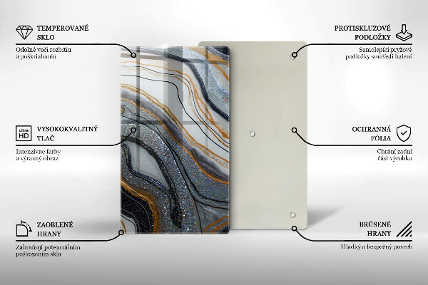 Tűzhely fedőlap szikla arannyal