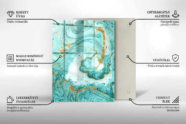 Tűzhely fedőlap Kék absztrakció