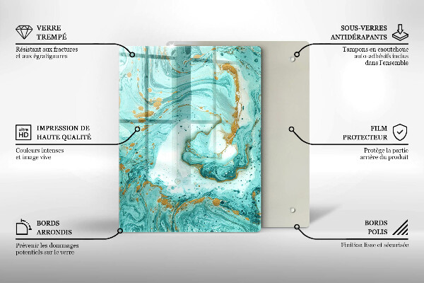 Tűzhely fedőlap Kék absztrakció