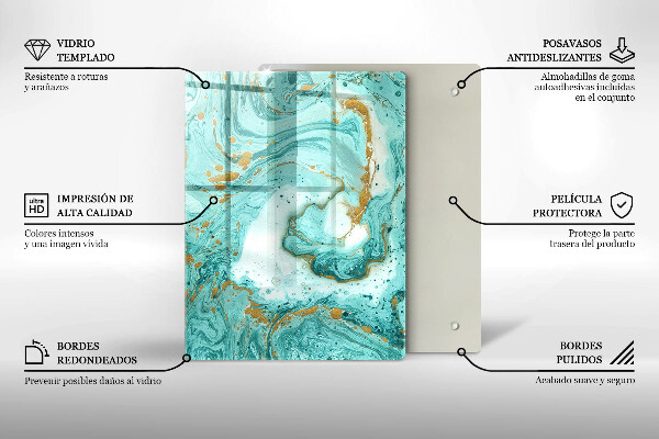 Tűzhely fedőlap Kék absztrakció