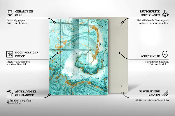 Tűzhely fedőlap Kék absztrakció