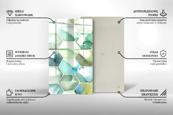 Tűzhely fedőlap Akvarell hatszögek