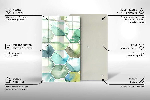 Tűzhely fedőlap Akvarell hatszögek