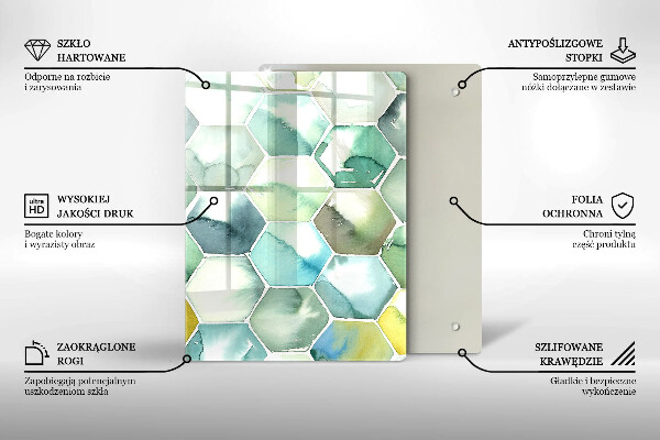 Tűzhely fedőlap Akvarell hatszögek