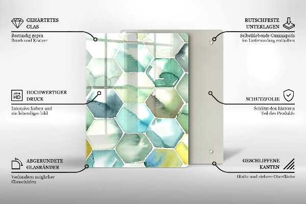 Tűzhely fedőlap Akvarell hatszögek