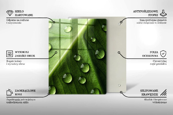 Tűzhely fedőlap Természet harmat és levél